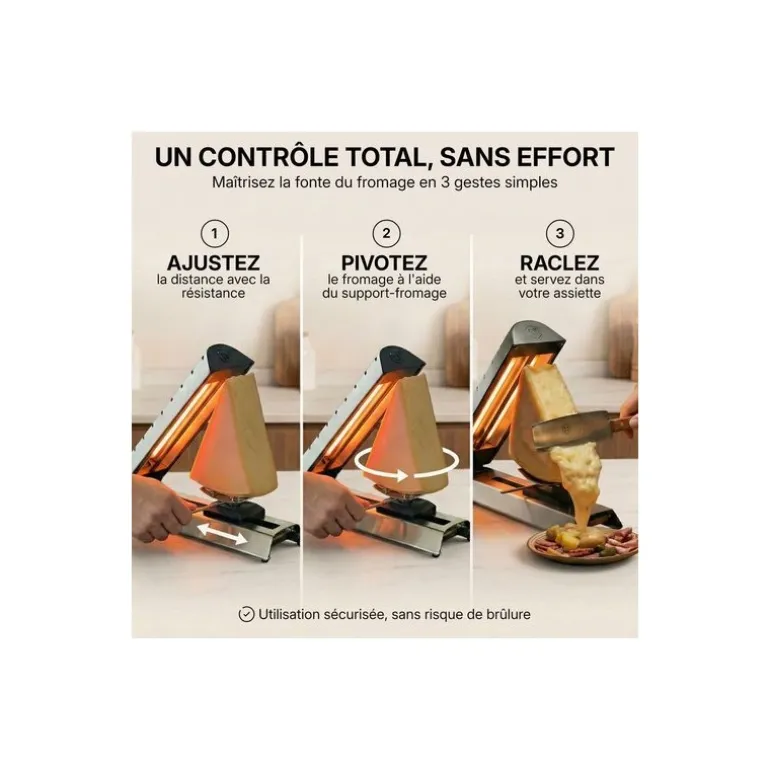 Appareil à raclette brezière Compact Pro 1/6 meule