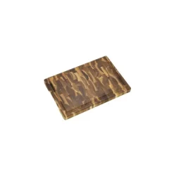 Billot bois de bout avec rigole teck Stolf 44 x 29,5 x 3,2 cm