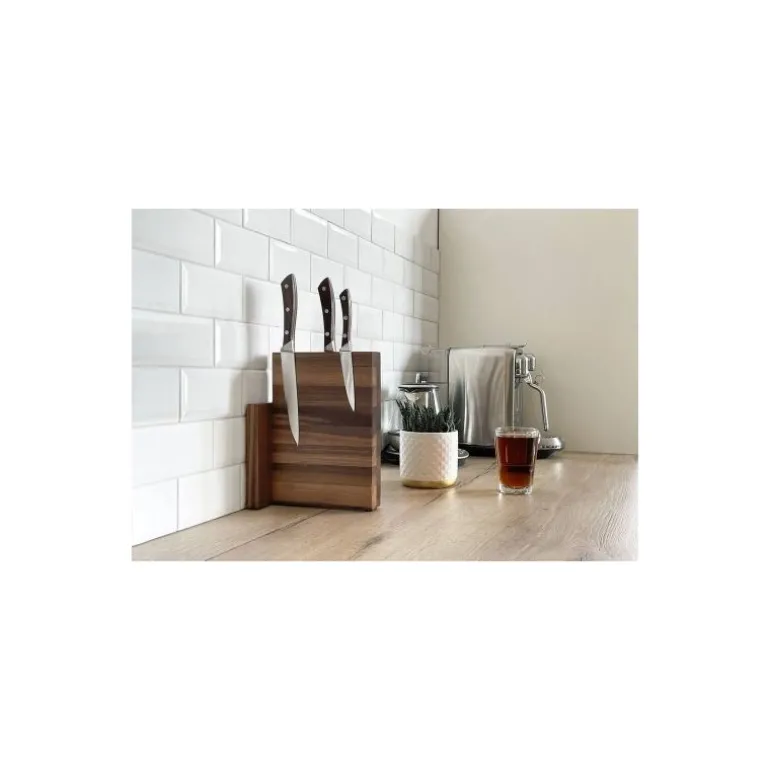 Bloc couteau magnétique noyer