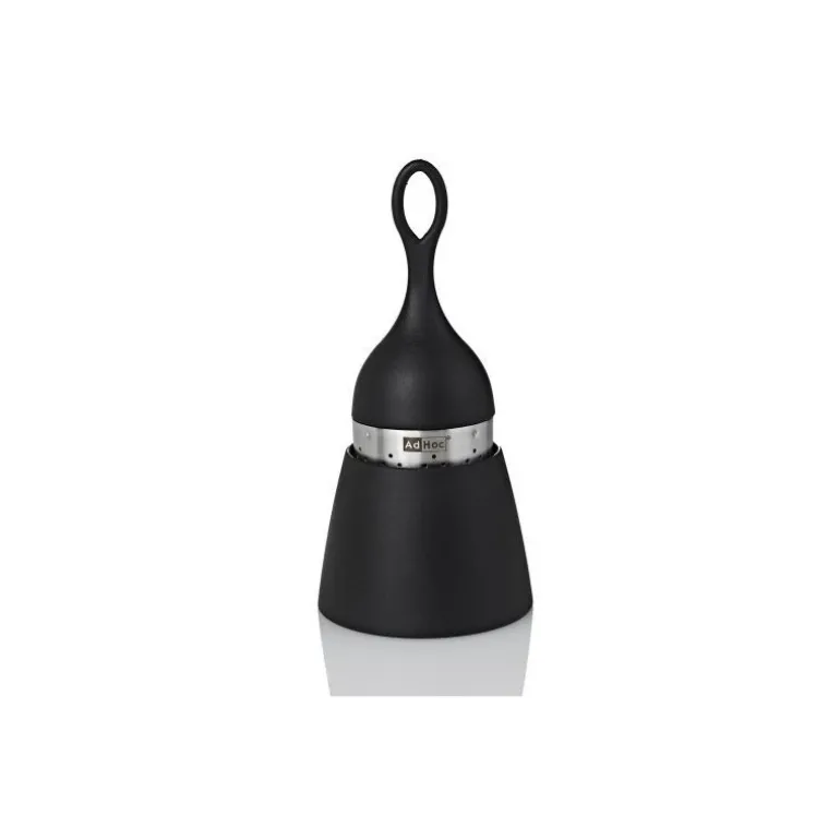 Boule à thé Floatea avec support égouttoir noire