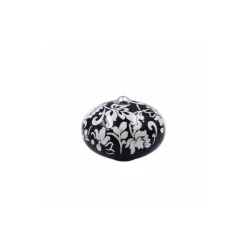 Bouton pour Incroyable cocotte graphite noir fleur blanche