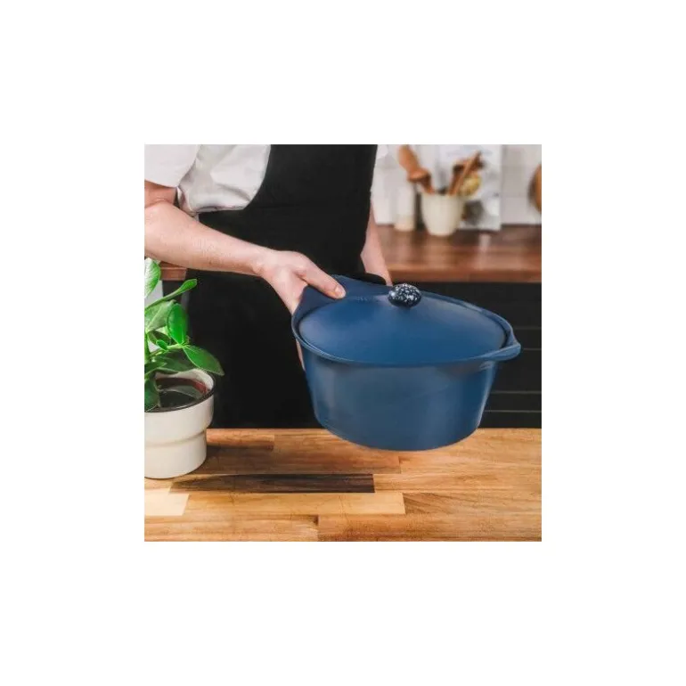 Bouton pour incroyable cocotte terrazzo bleu myrtille