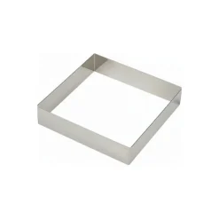 Cadre à pâtisserie carré inox 16 x 16 x 4,5 cm