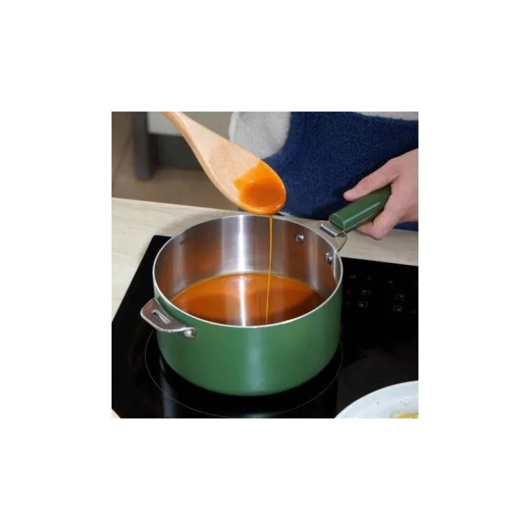 Casserole inox La Merveilleuse vert fougère Ø 20 cm
