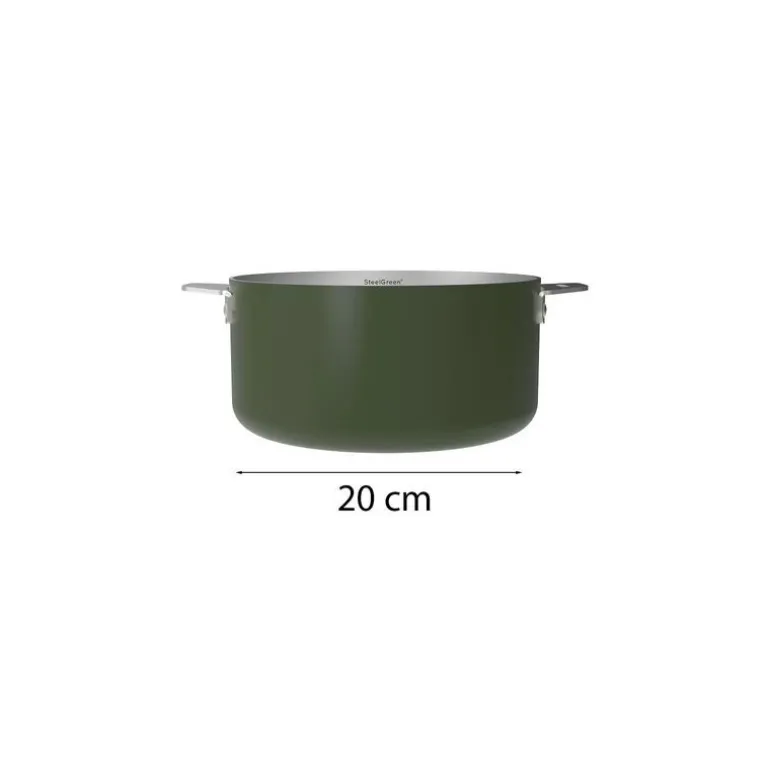 Casserole inox La Merveilleuse vert fougère Ø 20 cm