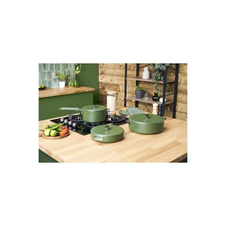 Casserole inox La Merveilleuse vert fougère Ø 20 cm
