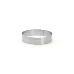 Cercle à tarte perforé bord droit inox Ø 20 cm