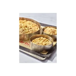 Cercle à tarte perforé bord droit inox Ø 24 cm