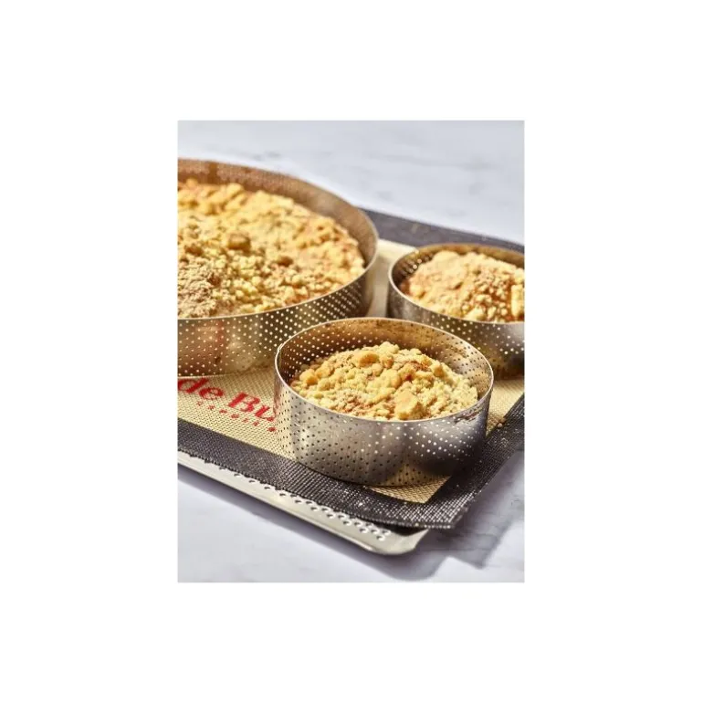 Cercle à tarte perforé bord droit inox Ø 24 cm