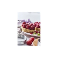 Cercle à tarte perforé bord droit inox Ø8,5 x 2 cm