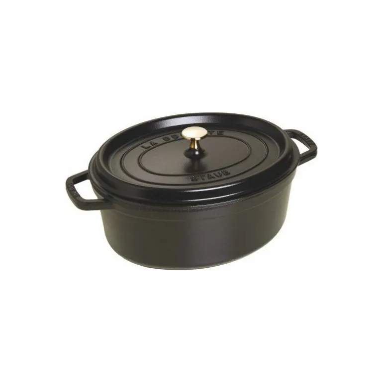 Cocotte en fonte ovale noire 31 cm