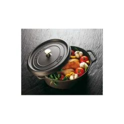Cocotte en fonte ovale noire 41 cm