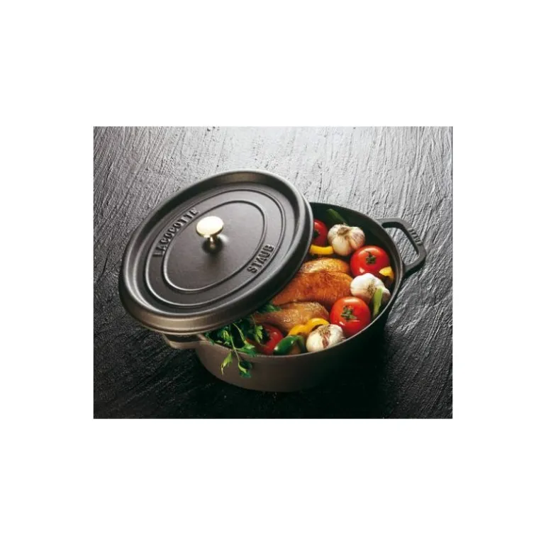 Cocotte en fonte ovale noire 41 cm