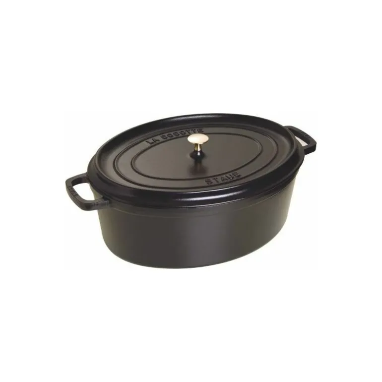 Cocotte en fonte ovale noire 41 cm
