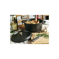 Cocotte en fonte ovale noire 29 cm