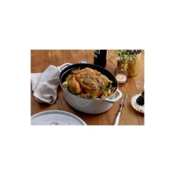 Cocotte en fonte ovale truffe blanche Ø 29 cm