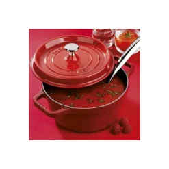 Cocotte en fonte ronde cerise ø 24 cm