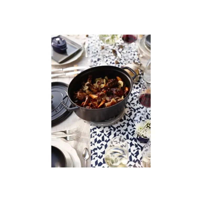 Cocotte en fonte ronde noire ø 24 cm
