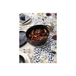 Cocotte en fonte ronde noire ø 28 cm