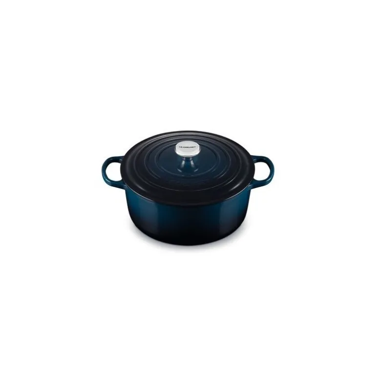 Cocotte en fonte ronde Signature bleu nuit 28 cm