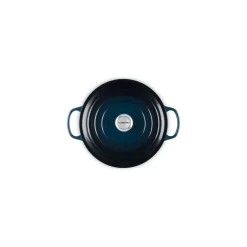 Cocotte en fonte ronde Signature bleu nuit 28 cm