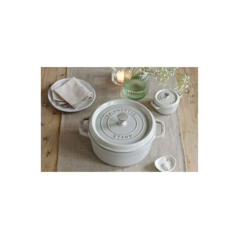 Cocotte en fonte ronde truffe blanche Ø 24 cm