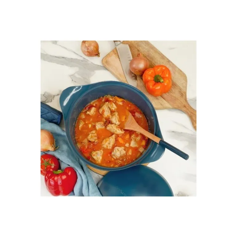 Cocotte fonte d'aluminium bleu myrtille Ø 24 cm
