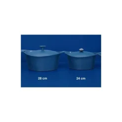 Cocotte fonte d'aluminium bleu myrtille Ø 28 cm