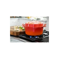Cocotte fonte Doufeu ovale cerise 32 cm
