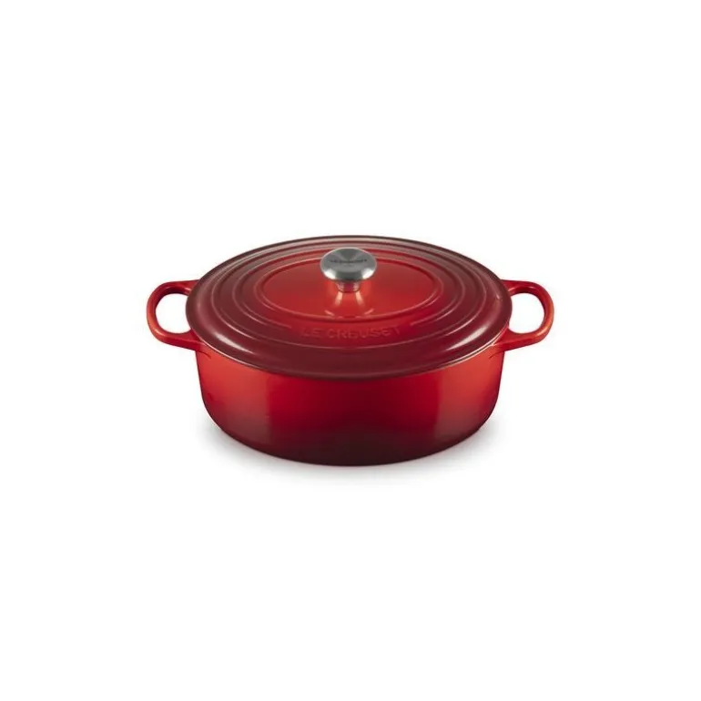 Cocotte fonte Signature ovale cerise 31 cm