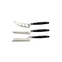 Coffret 3 couteaux à fromage manche noir Edelweiss