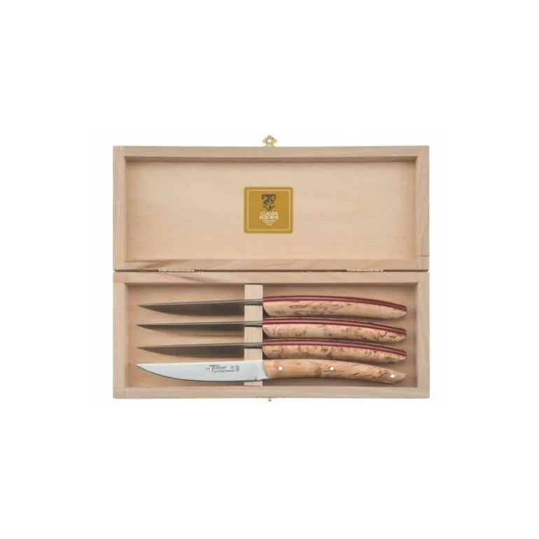 Coffret de 4 couteaux Le Thiers Double Platine Rouge