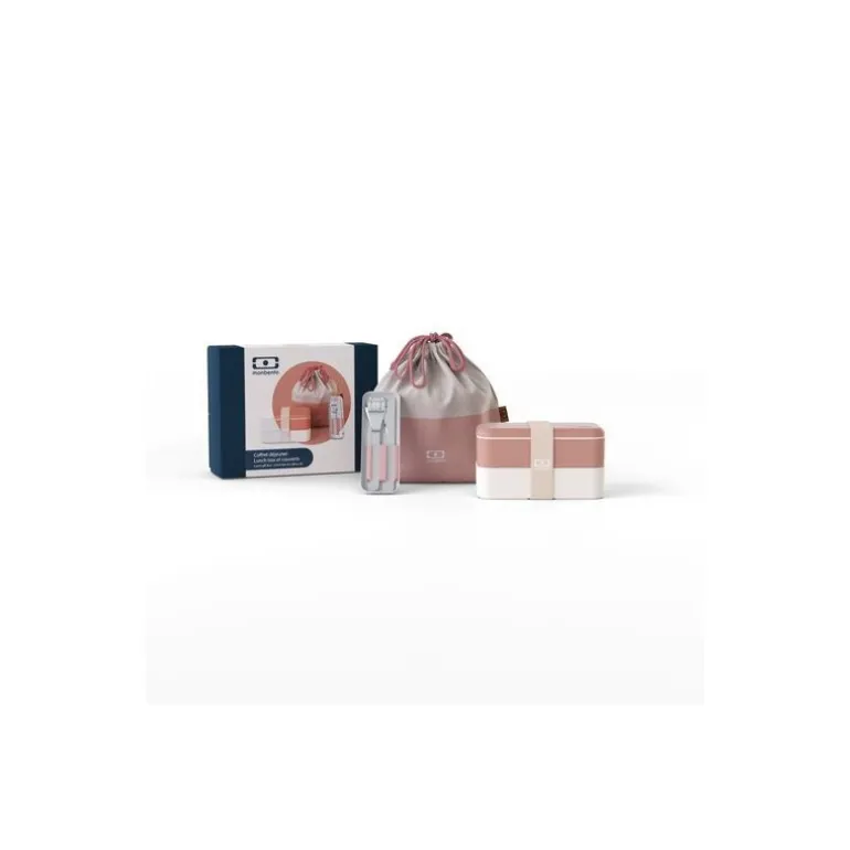 Coffret déjeuner lunchbox rose moka