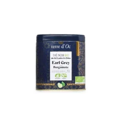 Coffret théière isotherme fleurs bleu 40 cl + thé noir bergamote 25 g