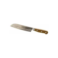 Couteau Santoku alvéolé Tradi'chef bois de chêne 17 cm