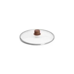 Couvercle en verre de sécurité bouton bois ø 28 cm