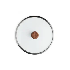 Couvercle en verre de sécurité bouton bois ø 30 cm