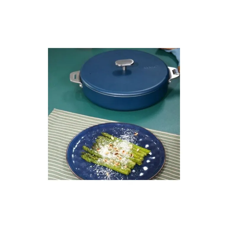 Couvercle inox La Merveilleuse bleu myrtille Ø 28 cm