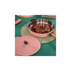 Couvercle inox La Merveilleuse rose guimauve Ø 24 cm