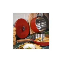 Couvercle inox La Merveilleuse rouge passion Ø 24 cm