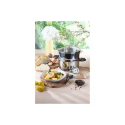 Cuiseur vapeur biome anse mutine 2 noir ø 24 cm
