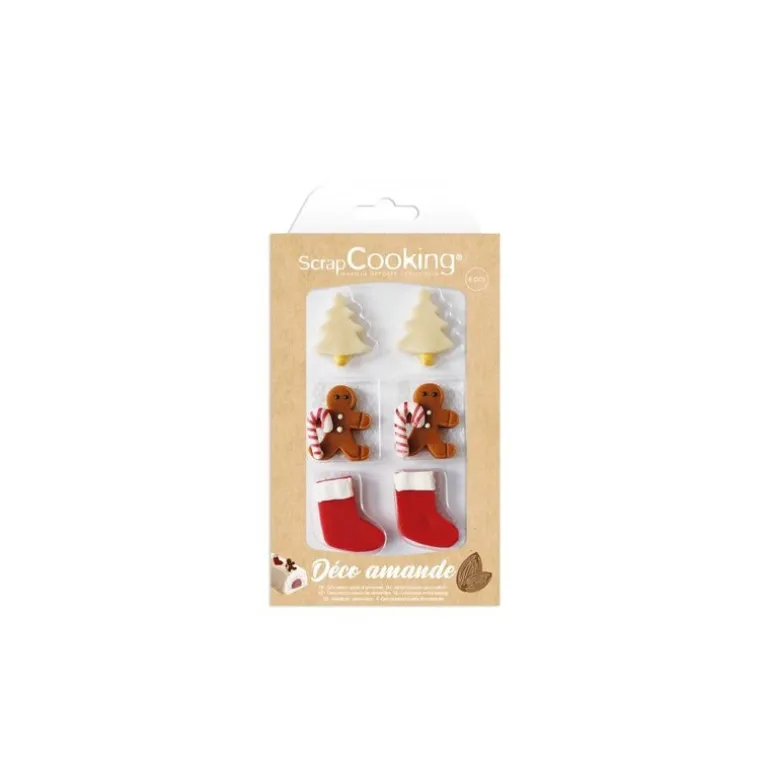 Décoration en pâte d'amande Sweet Xmas - par 6