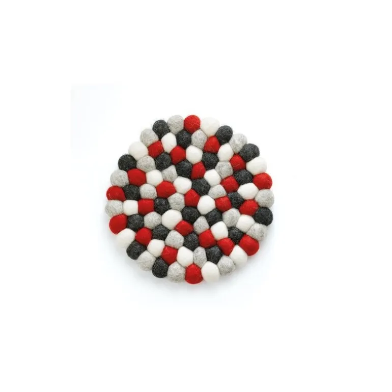 Dessous de plat Lana rond rouge noir blanc ø 21 cm