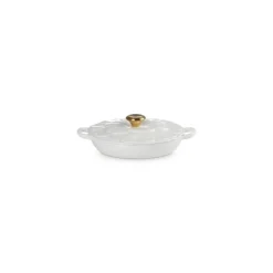 Faitout fonte émaillée pétales blanc ø 26 cm