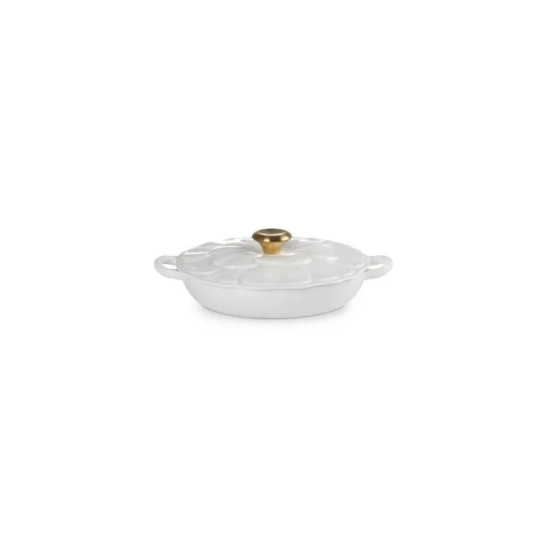 Faitout fonte émaillée pétales blanc ø 26 cm