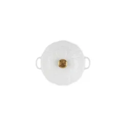 Faitout fonte émaillée pétales blanc ø 26 cm