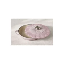 Faitout fonte émaillée pétales shell pink ø 26 cm
