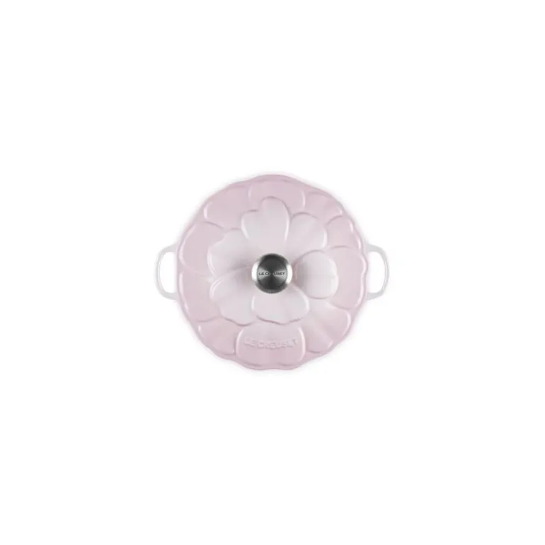 Faitout fonte émaillée pétales shell pink ø 26 cm