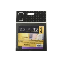 Feuille d'or alimentaire 8 x 8 cm - par 3