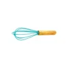 Fouet silicone bleu manche bois enfant